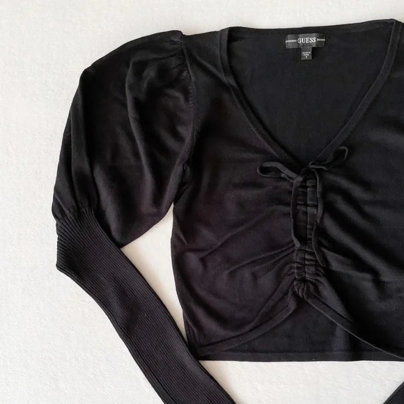 Guess Puff Sleeve Ruched Top - Picture 8 of 9